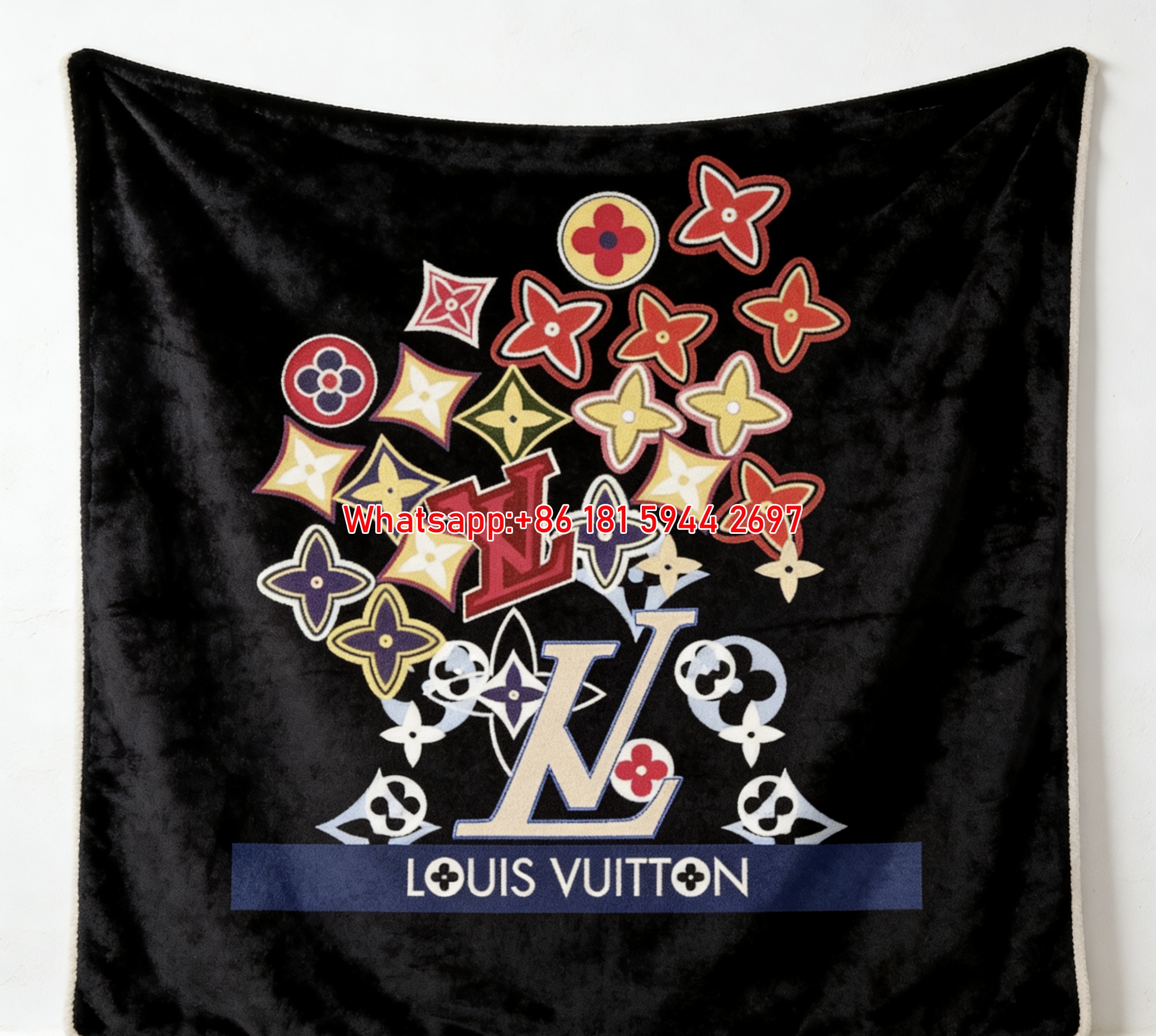 Luxury LV Colorful Monogram Flannel Throw 254